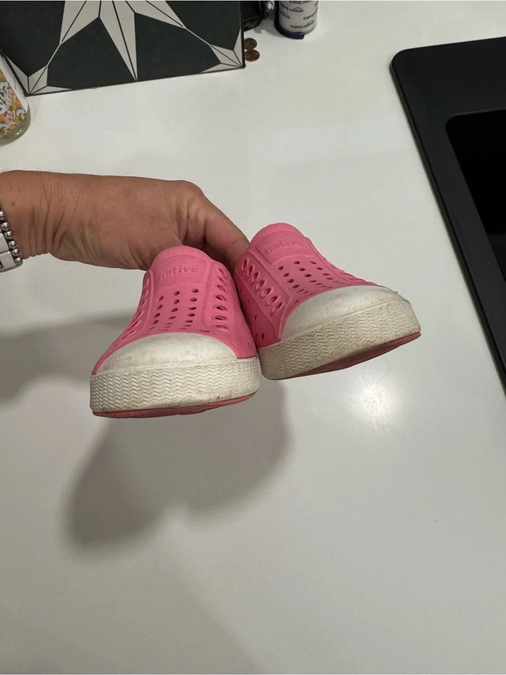 Native Jefferson Pink girl’s  Water Shoes Slip-On
